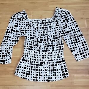 Polka Dot Women's Top - Black and White